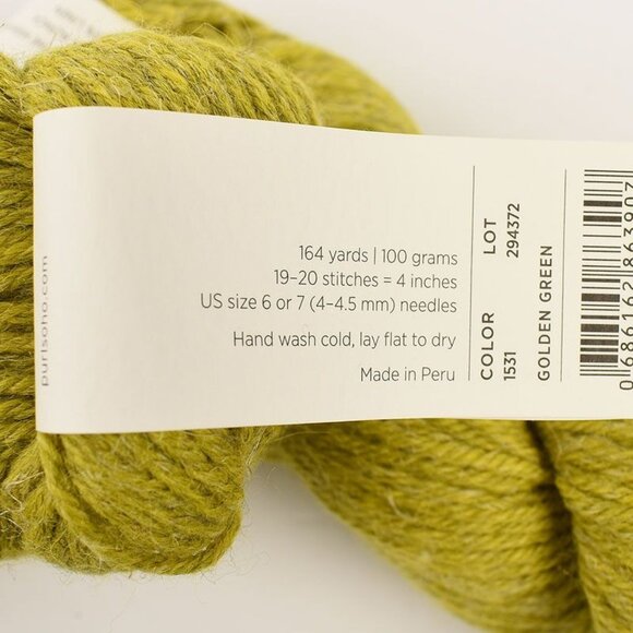Purl Soho Linen Quill Worsted Yarn 2 Skeins Wool Alpaca Linen Golden Green - Picture 4 of 4